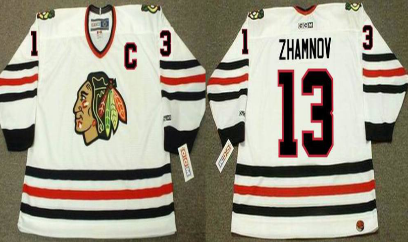 2019 Men Chicago Blackhawks #13 Zhamnov white CCM NHL jerseys